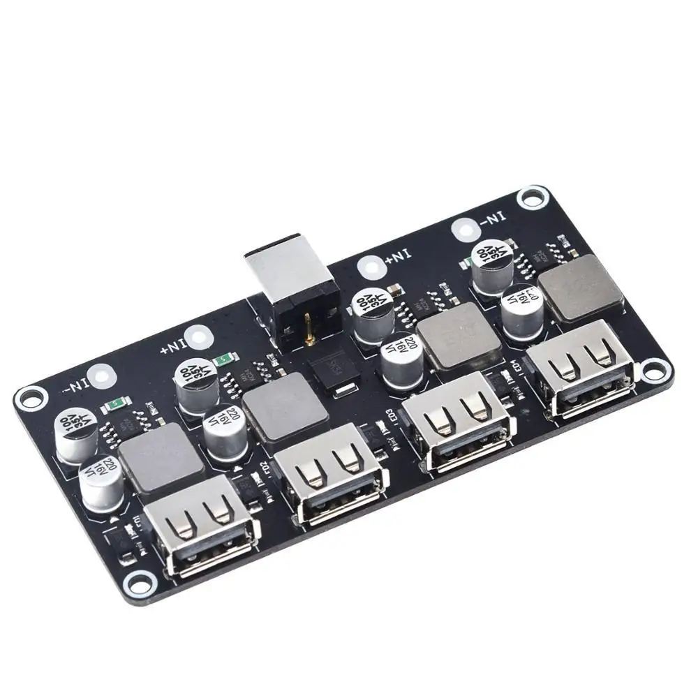 4way USB QC3.0 QC2.0 USB DC-DC понижающий преобразователь зарядный понижающий модуль 6-32 в 9 в 12 В 24 В для быстрого зарядного устройства печатная плата 5 В - Цвет: 4way