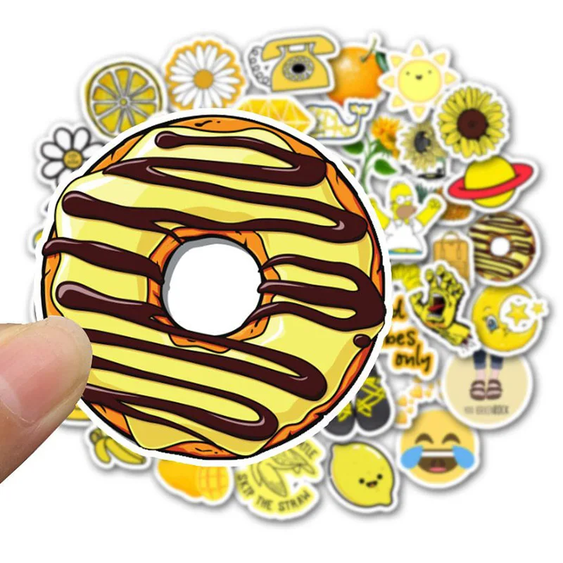 50 шт./упак. Желтая серия водостойкая наклейка искусство Классическая мода