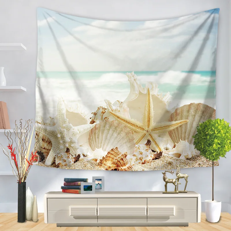 Морская звезда ракушки настенный гобелен морской принт для дома декоративная