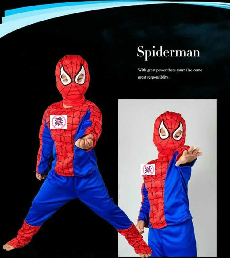 Детский костюм на Хеллоуин костюмы паука Комплекты Одежда для сцены или