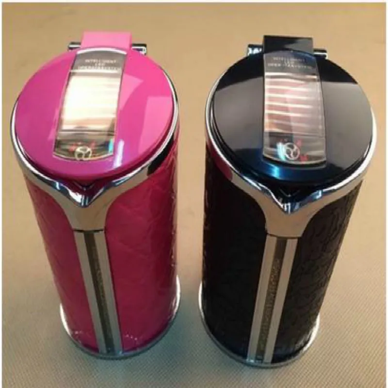 

Personality Dermatoglyph Car Ashtrays With Lid Creative Two Color Abs Electroplating Material Led Lights Ashtray