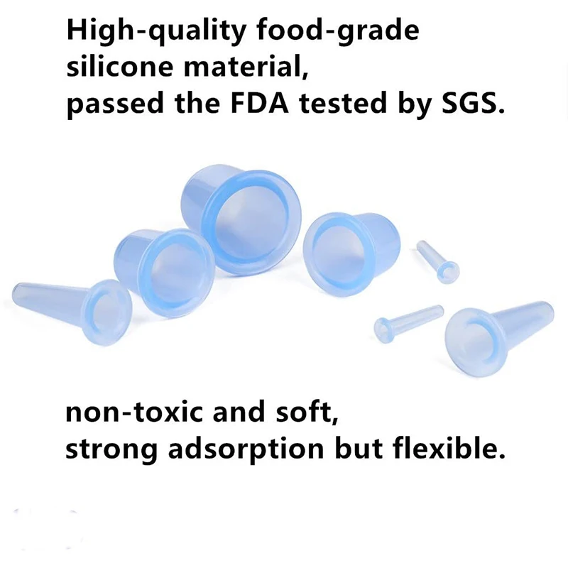 

7pc/kit Cupping Therapy Set Face Massage Jar Vacuum Cupping Cans Anti Cellulite Silicone Suction Cups for Body Beauty Tools