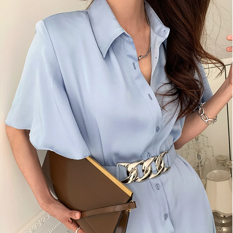 Элегантные офисные туфли черного цвета платье рубашка женская летняя