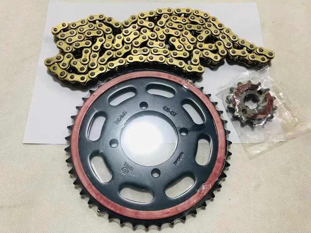JYM125 YBR125 YBZ125 YBE125 YB125S роликовая цепь мотоцикла с 41 T/43 T/45 T Передние Задние звездочки