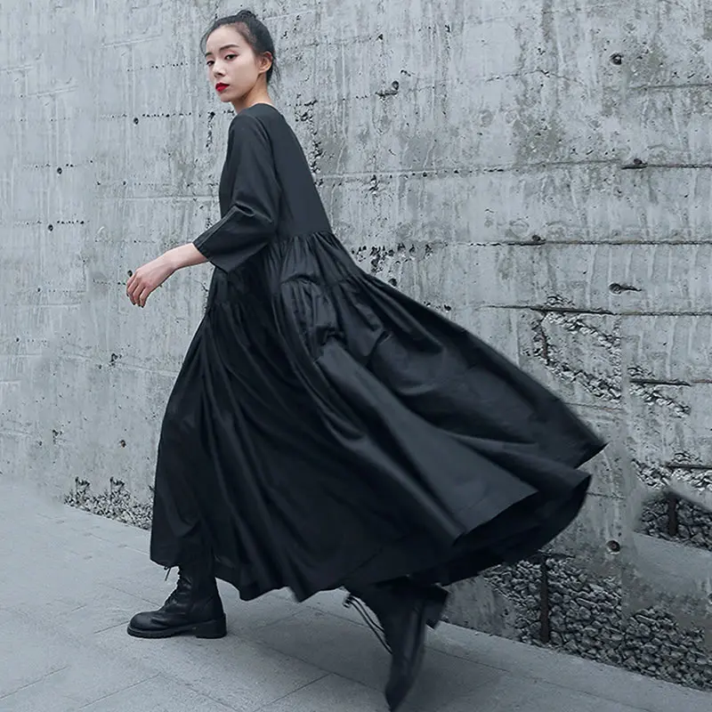 [XITAO] 2019 весенне летнее корейское Модное Новое Женское платье с круглым вырезом