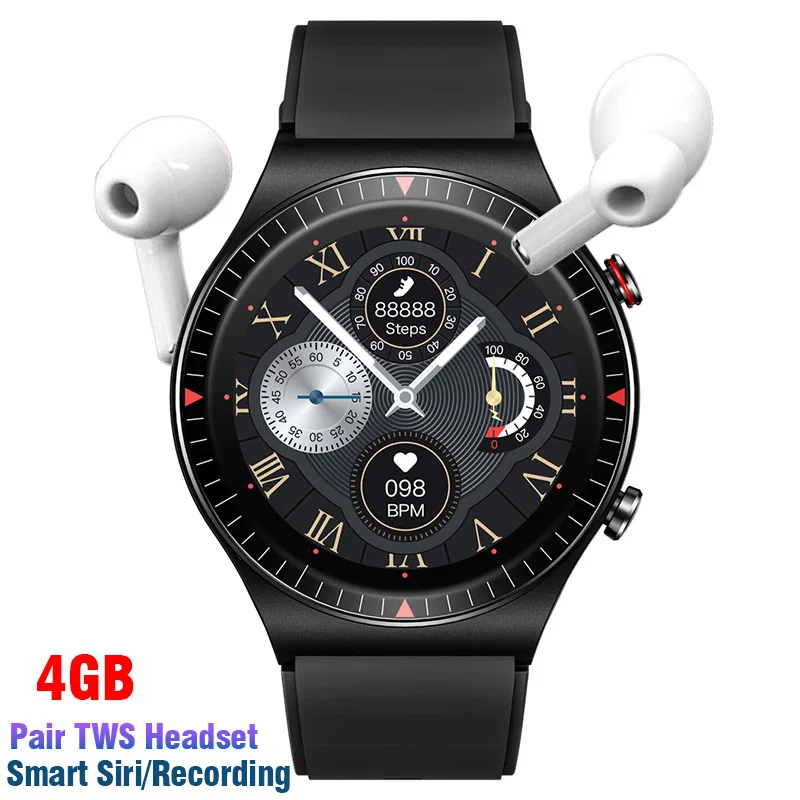 

Умные часы для мужчин и женщин, спортивные с поддержкой 4G, с Bluetooth, с TWS гарнитурой, для фитнеса, для IOS, Android, PK IWO 13 GT2 Pro