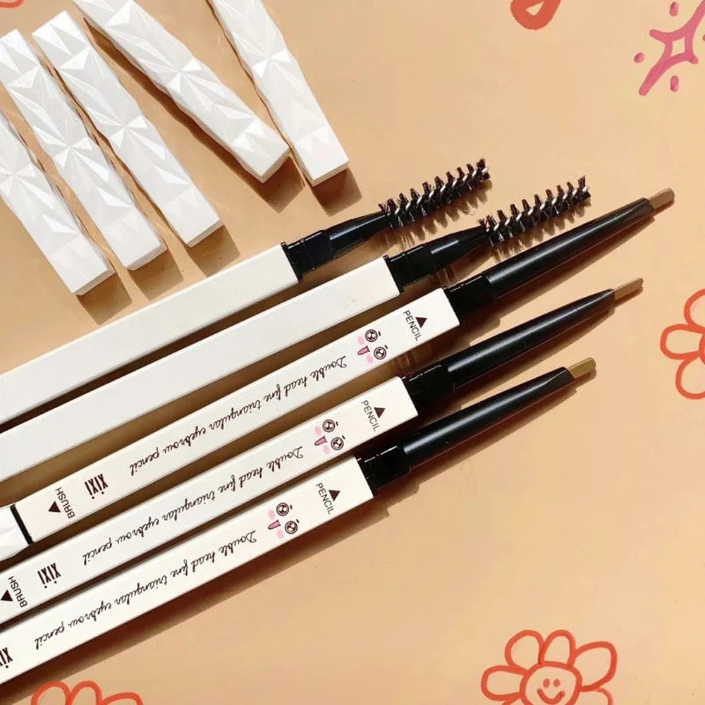 

Xixi Dual Ended Eyebrow Pencil Super Slim Style White Appearance Long Lasting Waterproof Easy Make Up Smooth Matte Eyebrow Pen