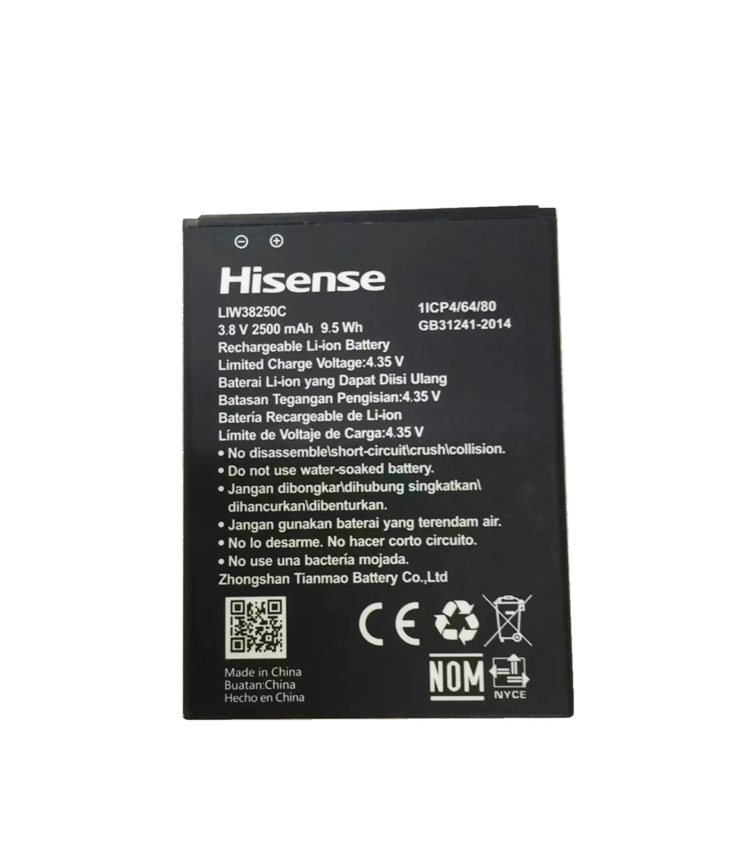 100% Высококачественная 3 8 V 2500mAh сменная батарея для Hisense LIW38250C мобильный телефон |