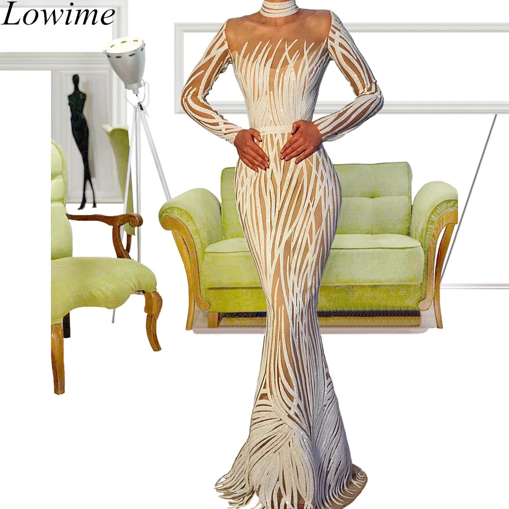 Специальные белые вечерние платья из ткани 2019 мусульманская Русалка Вечерние