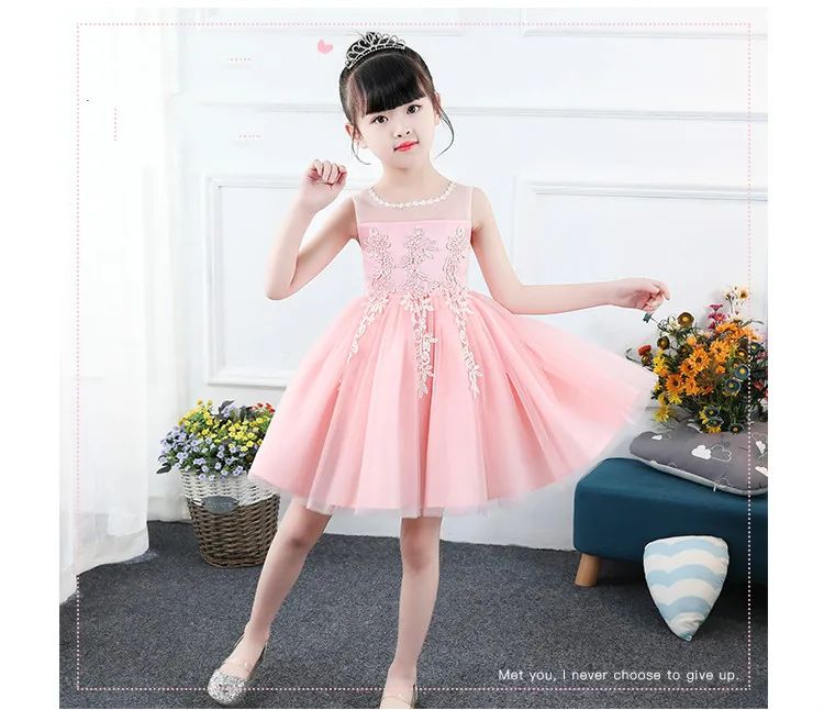 Элегантные платья принцессы для девочек белое Тюлевое кружевное свадебное