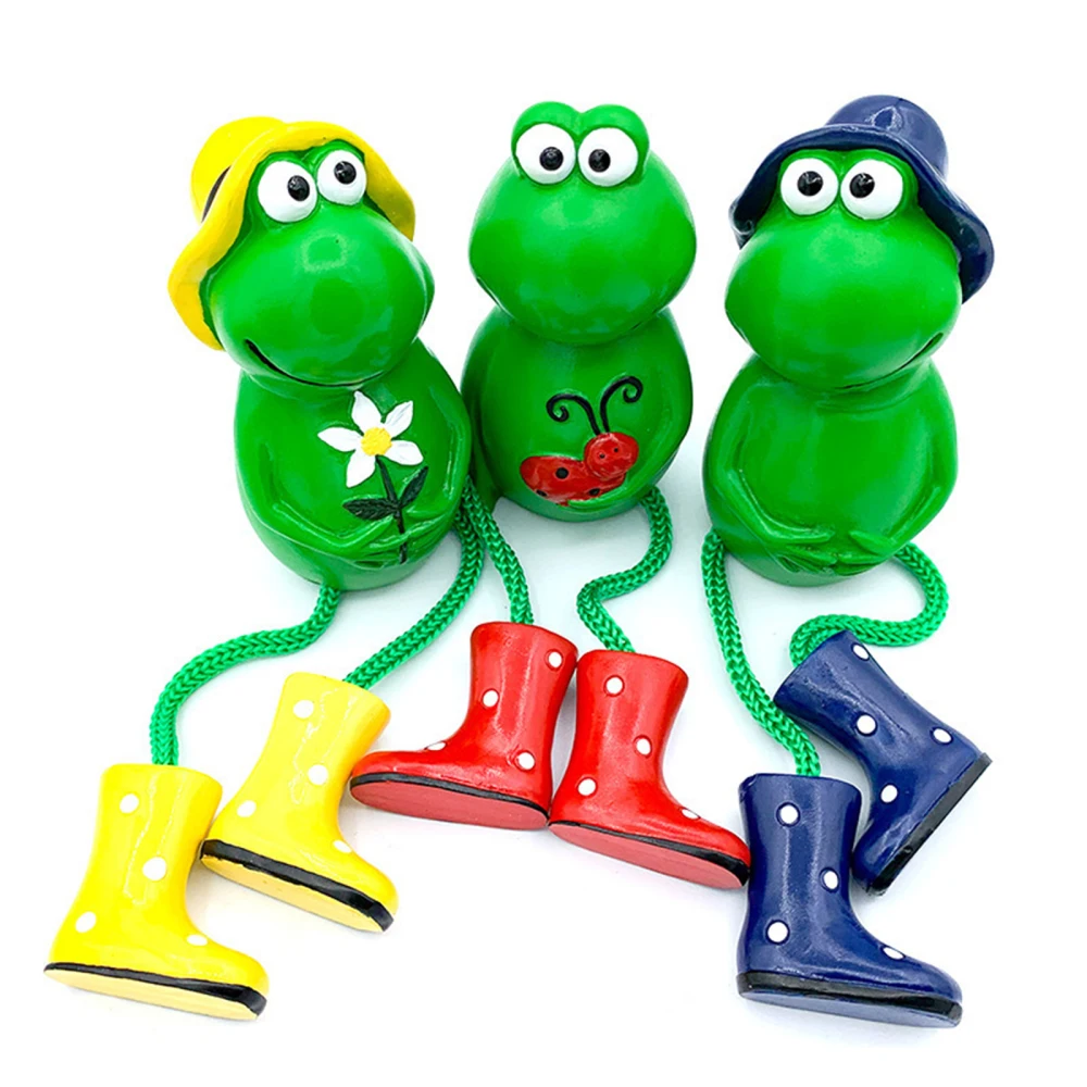 

Three Frogs Resin Crafts Garden Decoration Interesting Waterproof Outdoor 3pcs Red Shoes Durable 4×16.3cm Home Furnishings