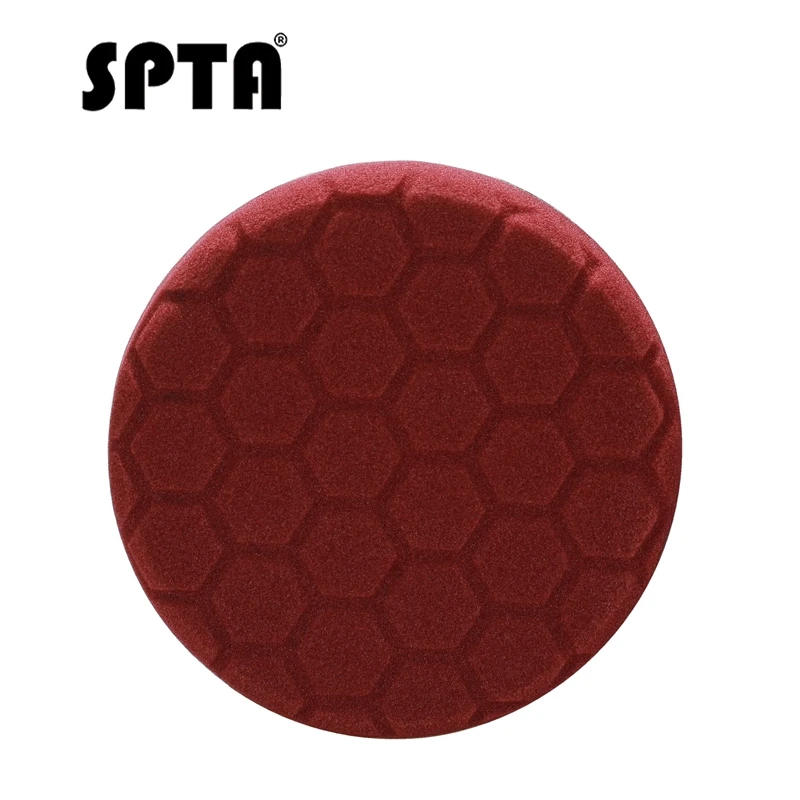 SPTA 6 дюймов Шестигранная логическая полировальная площадка прямой край грубая полировка полировальная губка темно-красный полировальный диск губка из полиэстера 150 мм