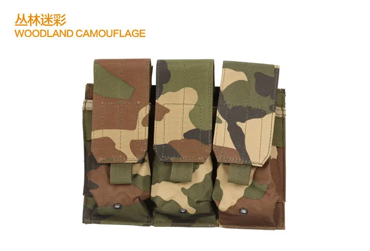Woodland Camo Охотничья Сумка Молл Камуфляжный Рюкзак Военная облегченная модульная система переноски снаряжения для страйкбола сумка Тройная M4 подсумок журналов Лесной камуфляж Чехол - Цвет: Woodland Camo