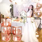 Прозрачные воздушные шары из розового золота, Свадебный декор для невесты, украшения для девичвечерние, аксессуары для вечевечерние