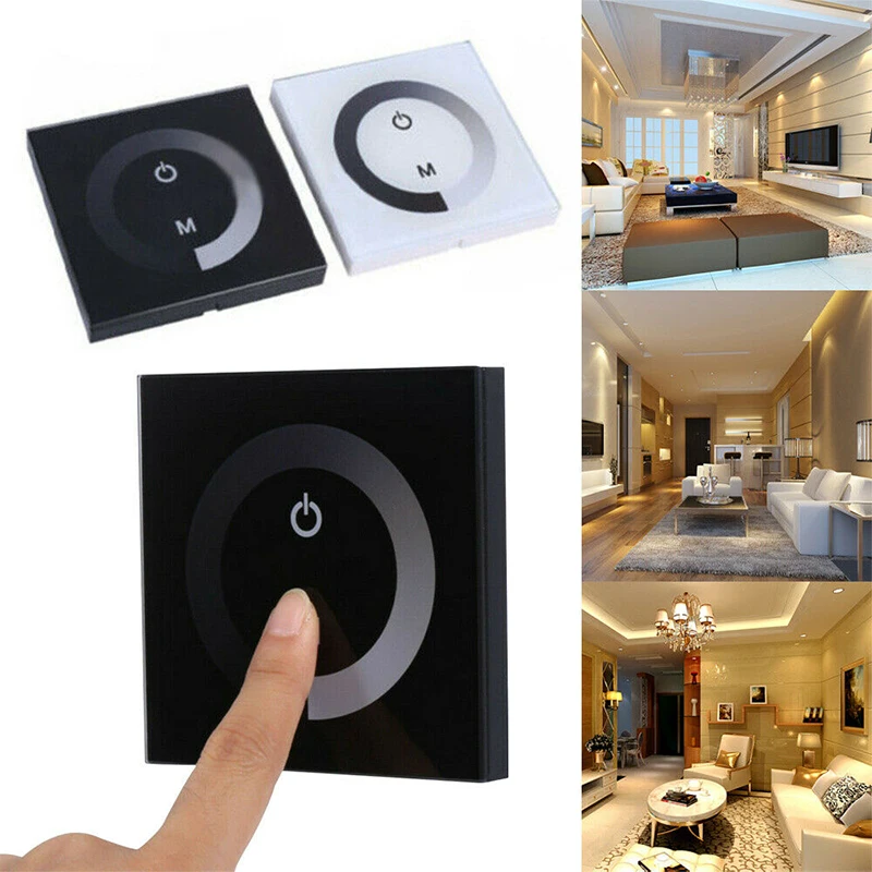 

New 12V 24V Smart Touch Dimmer Glass Panel Wall Switch DC Dimmable Timer LED Controller For LED Strip Lights Lamp Bulb Dimmer