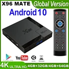 ТВ-приставка X96 Mate, Android 10, 4g, 64 ГБ, 2,4G и 5G, двойной Wi-Fi, Android 10,0, голосовой помощник Google, 4K, Google плеер, Youtube, X96 mate