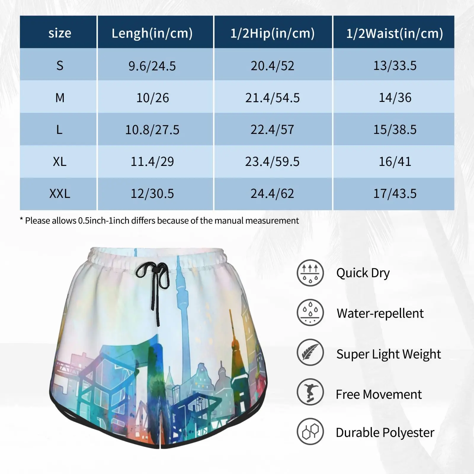 

Skyline Swim Shorts Quick Dry Women Beach Short Germany Germany Skyline