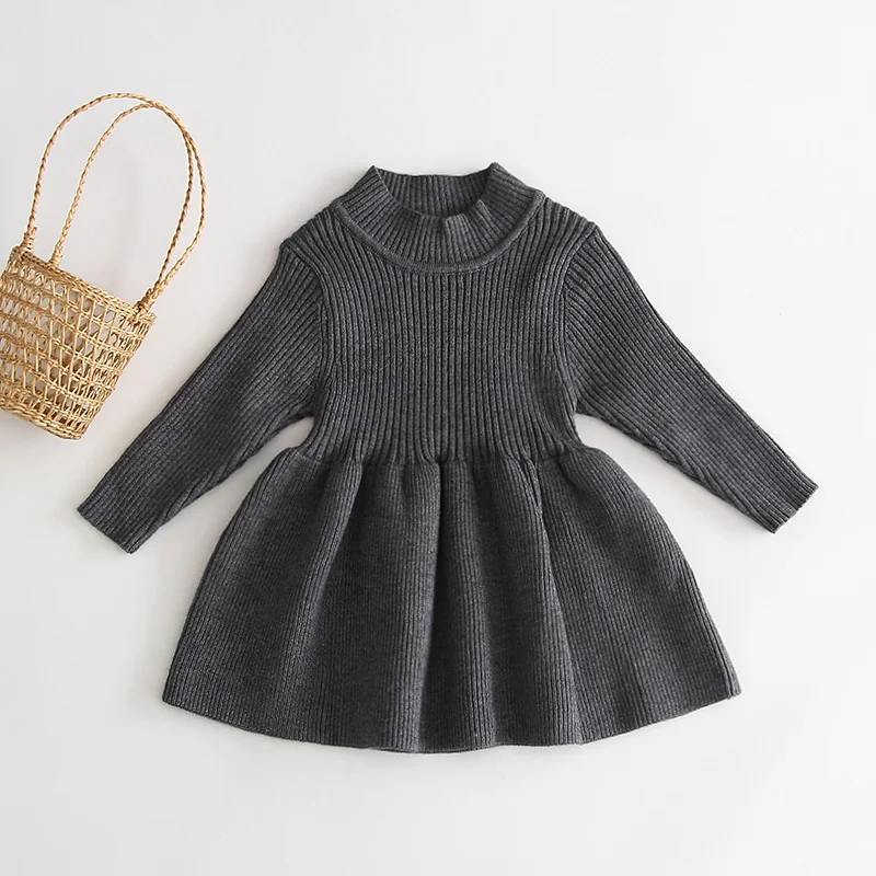 Vestido de lana de manga larga para ni&ntilde;os y ni&ntilde;as, ropa de princesa de cuello redondo, 0 a 4 a&ntilde;os, E102, novedad de oto&ntilde;o, 2021-4