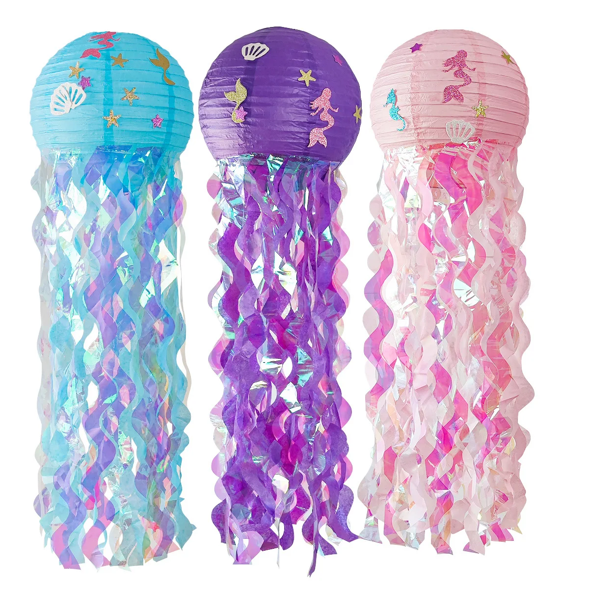 

Mermaid Theme Parti Decor DIY Jellyfish Paper Lantern Under the Sea Party Decor Girl Mermaid Birthday Decorations Litte Mermaid