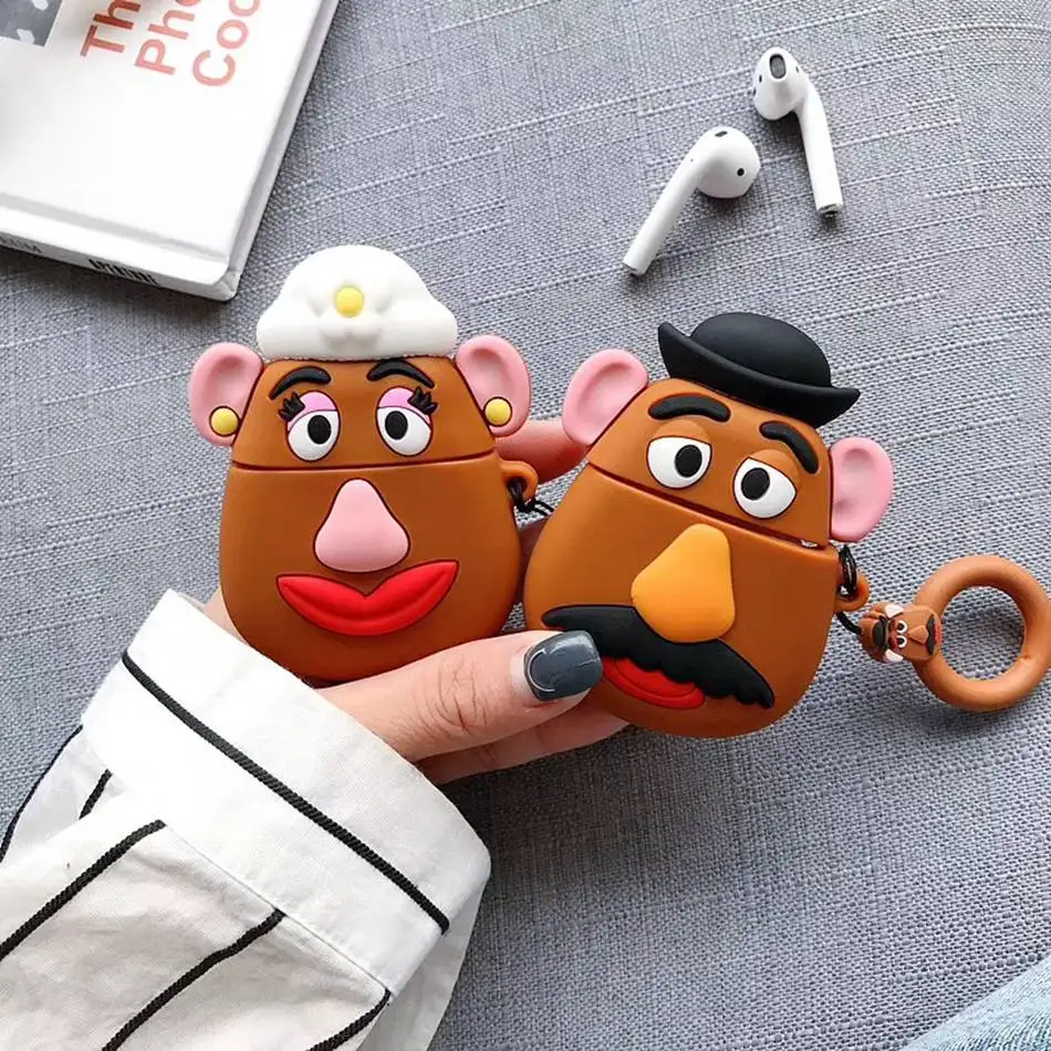 Милый чехол для наушников Airpods 2 Чехол мультяшный Пингвин Apple Air pods силиконовый