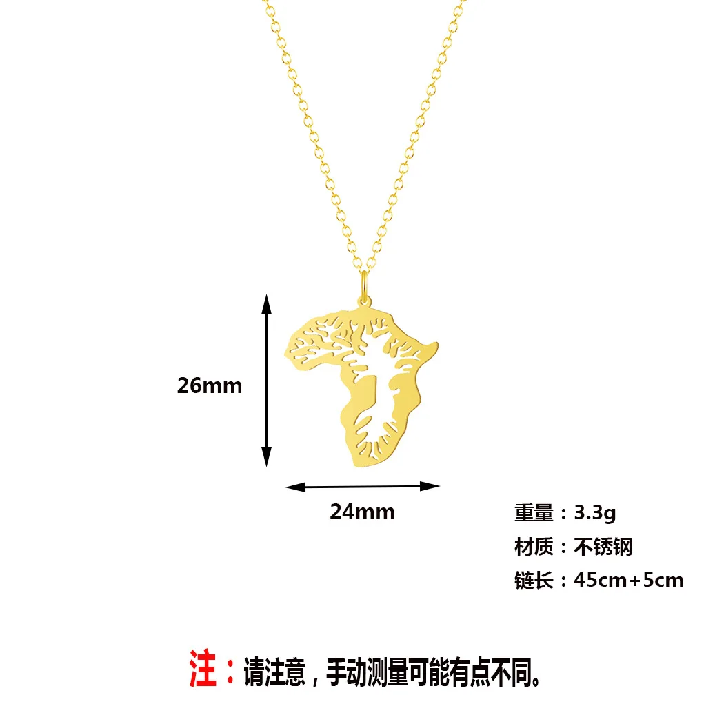 2021 Африка Карта кулон ожерелье для мужчин и женщин из Эфиопии ювелирное изделие