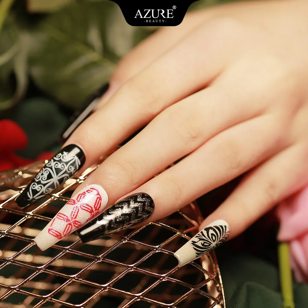 Лак для ногтей Azure Beauty 6 шт./лот Перманентный УФ лак стемпинга Гибридный