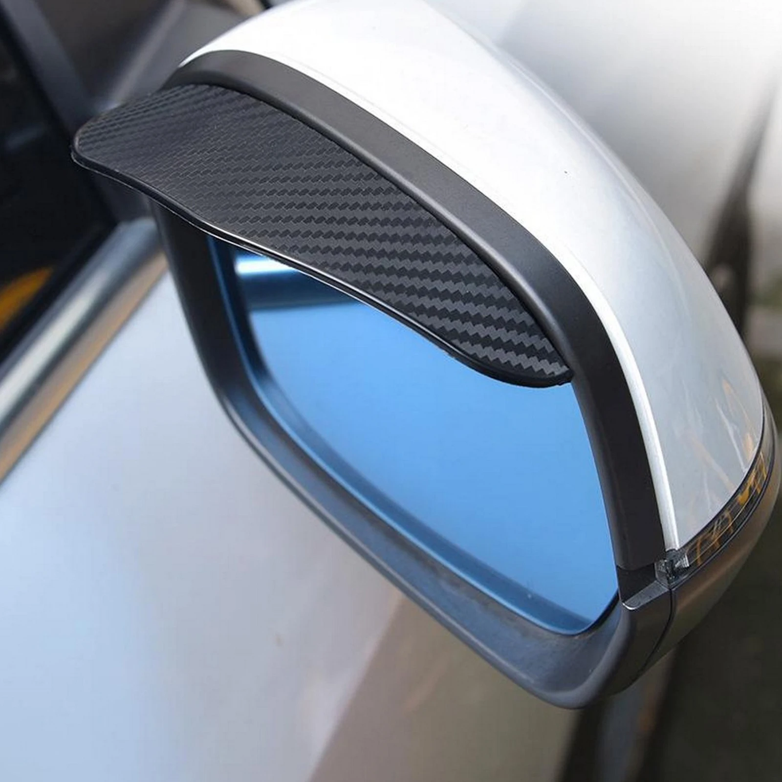 

2Pcs Universal Car Rear View Mirror Rain Cover Sun Visor Eyebrow Carbon Fiber Side View Mirror Rain Guard Auto Visor Accessories