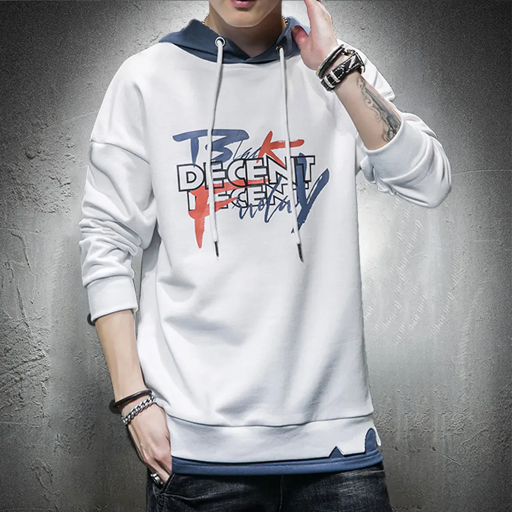 Толстовка мужская с капюшоном и надписью свитшот длинным рукавом флисовая худи