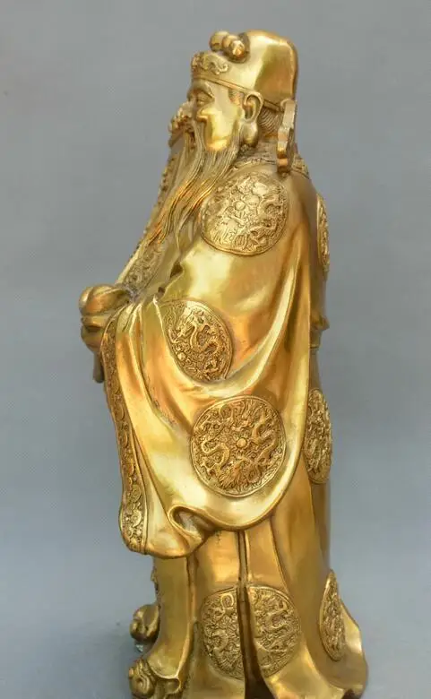 Китайский Фэншуй старый Бронзовый Бог богатства Мамонов поклонение удачи статуя