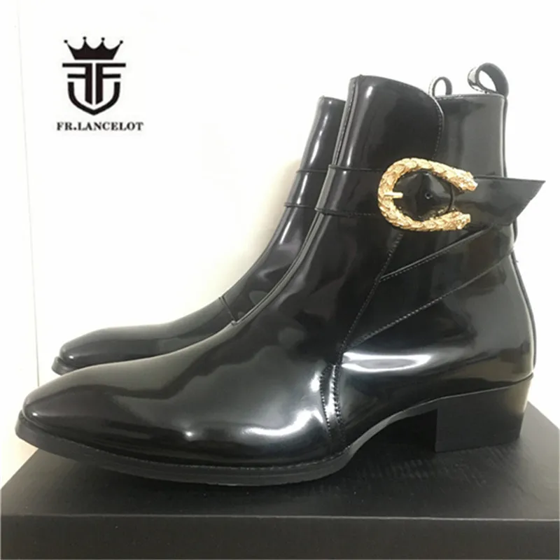 Настоящая картина Роскошные мужские ботинки ручной работы на танкетке из