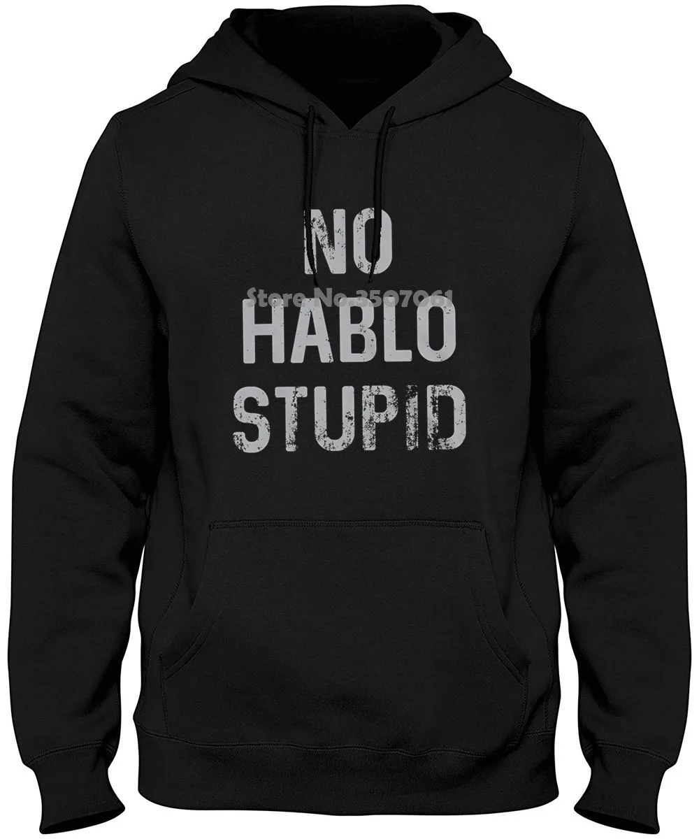 Мужская футболка с принтом No Hablo Stupid Funny Sarcastic SpanishFor мужская летняя и зимняя