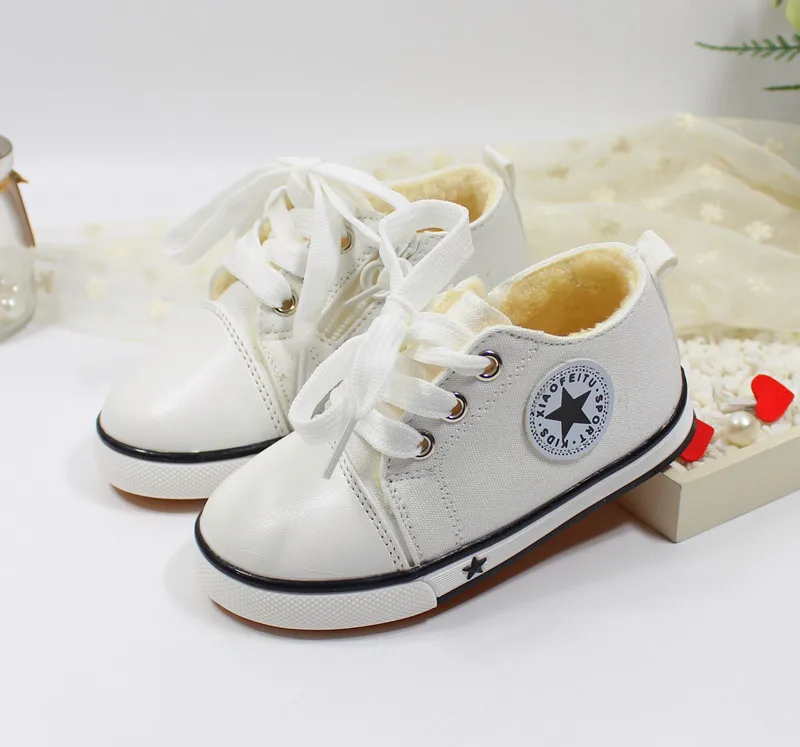 Кроссовки унисекс для маленьких мальчиков и девочек с высоким берцем звездами