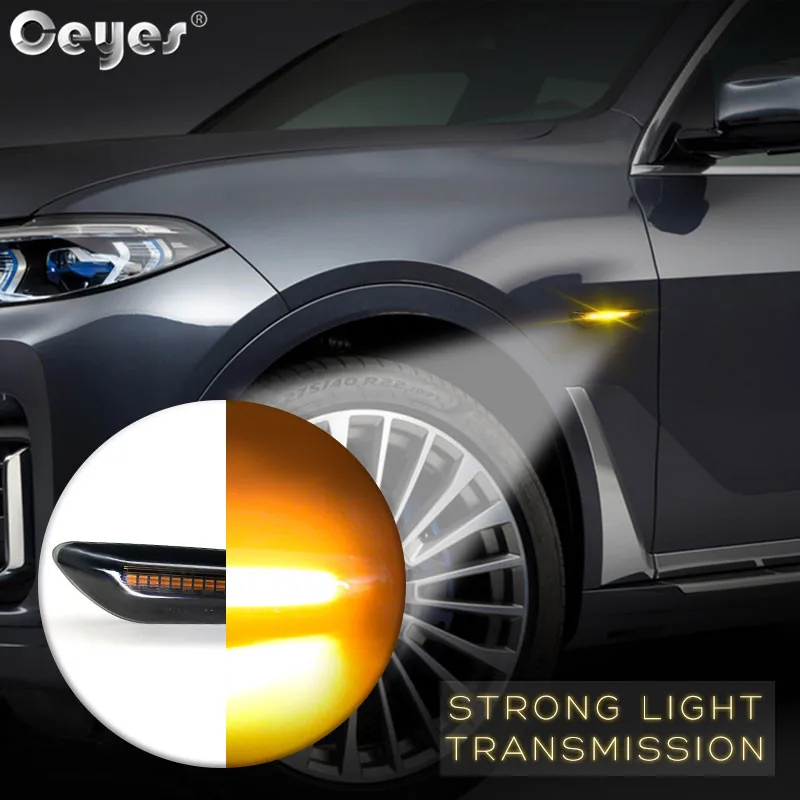 

Ceyes 2pcs Car Lamps Led Smoke Lens Dynamic Side Marker Turn Signal Light For Bmw 5 Series Auto Sequential Blinker Accessories