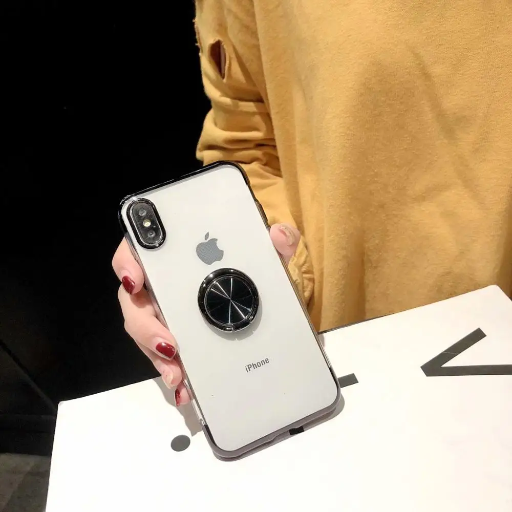 Мягкий ударопрочный чехол из ТПУ с покрытием для телефона iPhone 11 Pro Max 12 кольцом