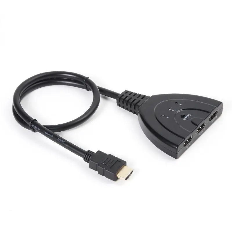 HDMI-совместимый коммутатор 1080P разветвитель концентратор с кабелем для ПК ТВ HD TV DVD