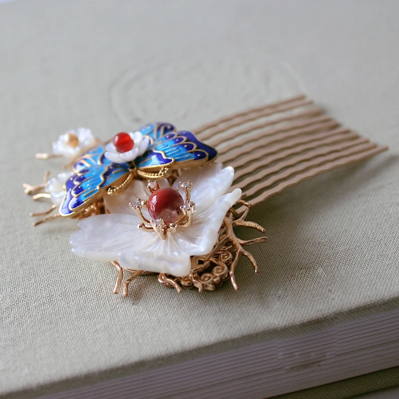 Перегородчатые шпильки для волос из полудрагоценных камней | Украшения и