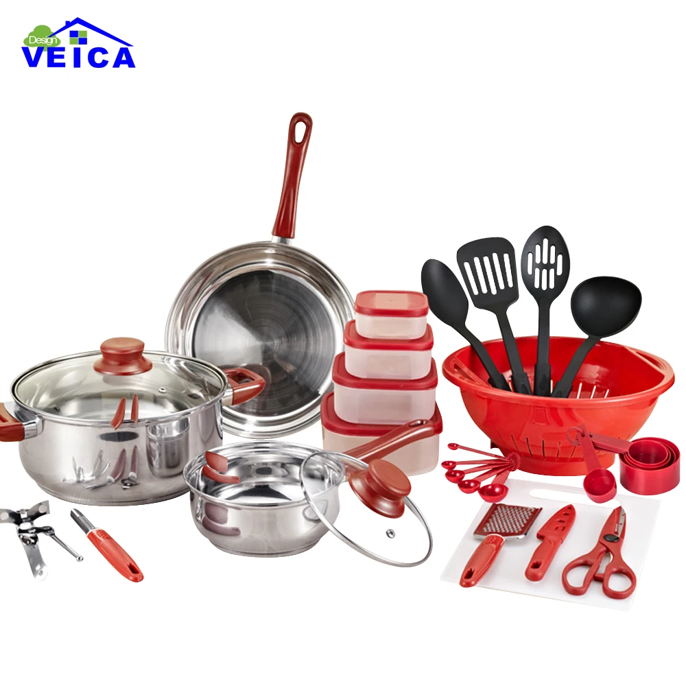 Набор кухонной посуды из нержавеющей стали 2020 модная посуда горшки и сковороды 35