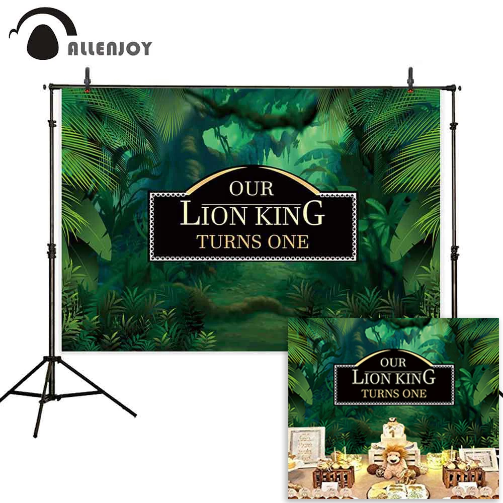 

Фон для фотостудии Allenjoy с изображением Льва Ребенка Феи дня рождения тропический баннер фон для фотографии виниловое украшение