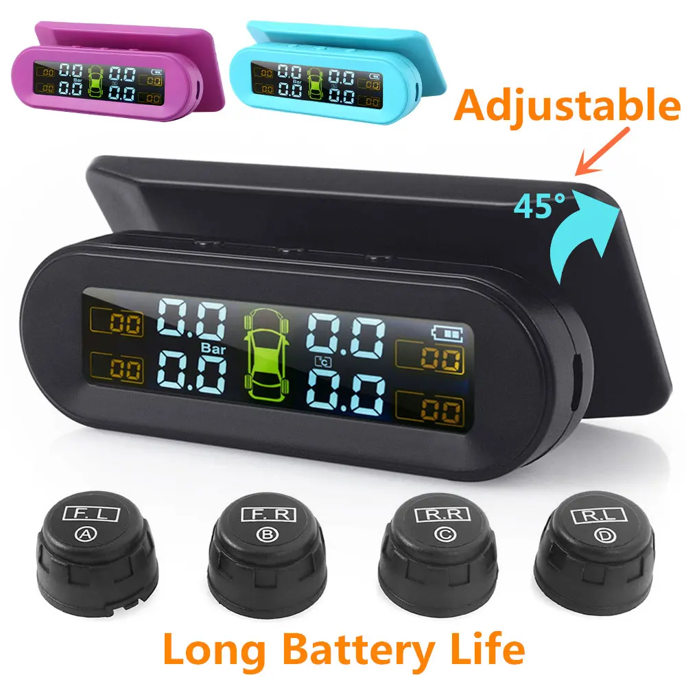 TPMS Pink Tire Pressure Universal Car Electronics Gauge Monitoring System Tiffany Blue Color Black | Инструменты