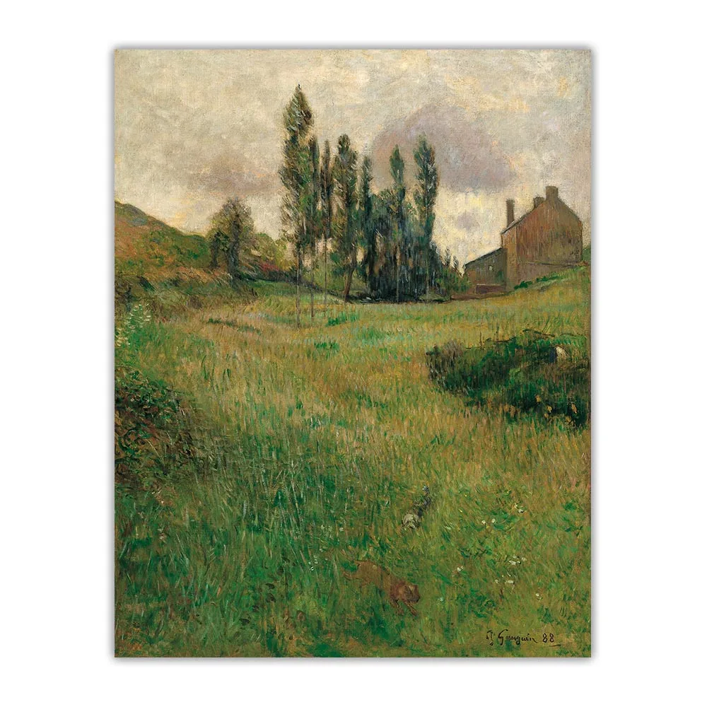 Картина маслом на холсте Собака бегает по лугу