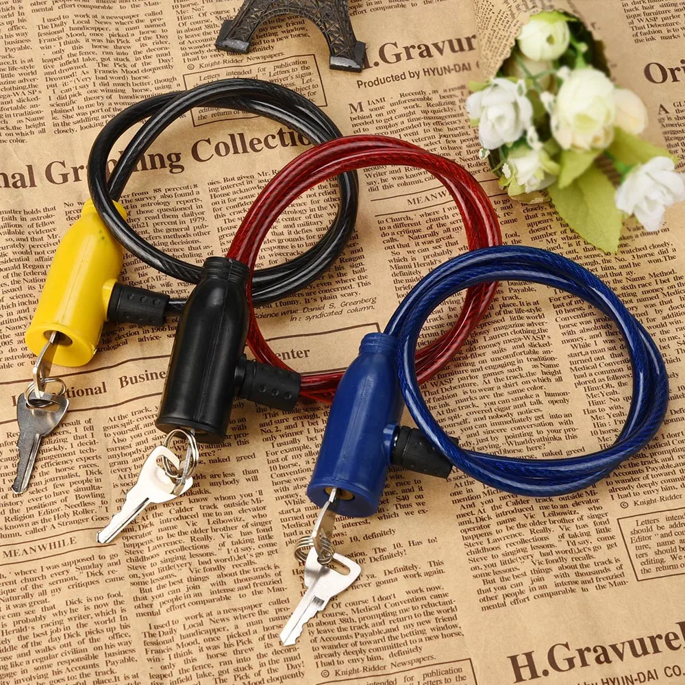 Езда на велосипеде 8x640 мм кабель Анти-кражи велосипед Скутер Безопасность замок с