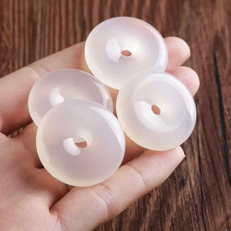 1 шт. натуральный белый китайский Агат безопасная Пряжка Нефритовый Кулон