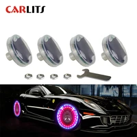 carlits 4pcs rgb car waterproof solar energy flash wheel tire rim light for auto car decoration colorful atmosphere lamp cj