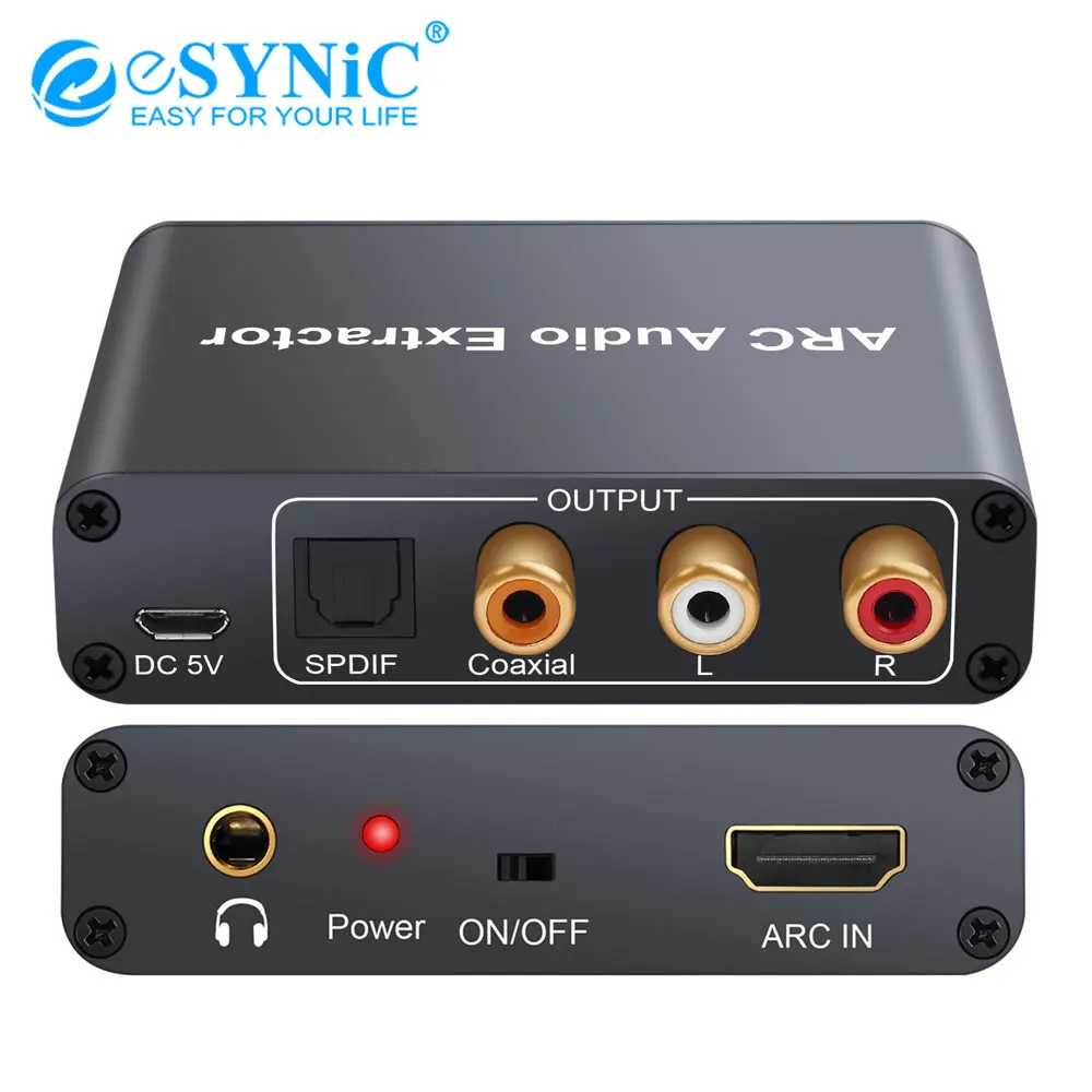 ESYNiC HDMI совместимый адаптер аудиоканала возврата ARC аудио экстрактор ЦАП