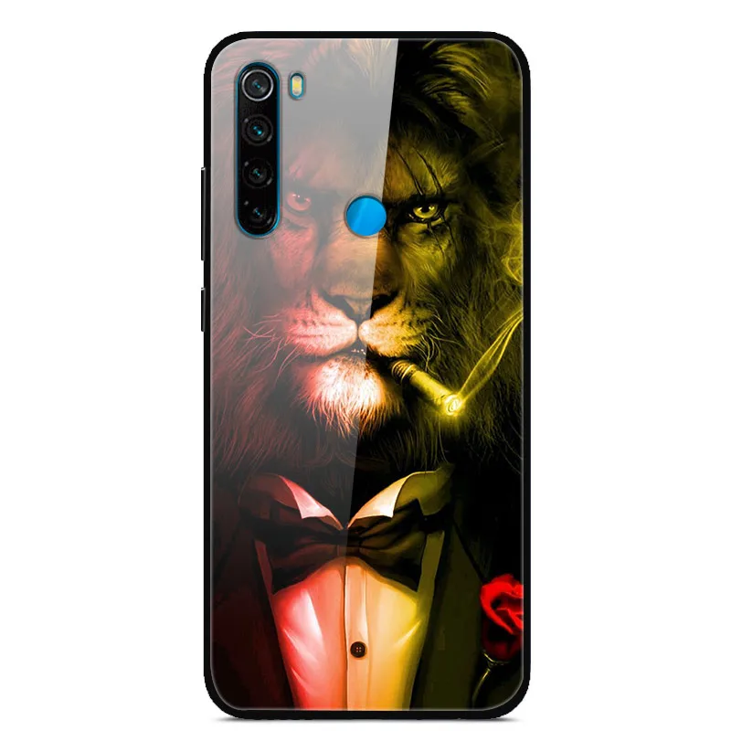 Для Xiaomi Redmi Note 8 чехол из закаленного стекла с печатным жестким чехлом для Xiaomi Redmi Note 8 Note8 чехол для Redmi Note 8 Pro Бампер - Цвет: 16