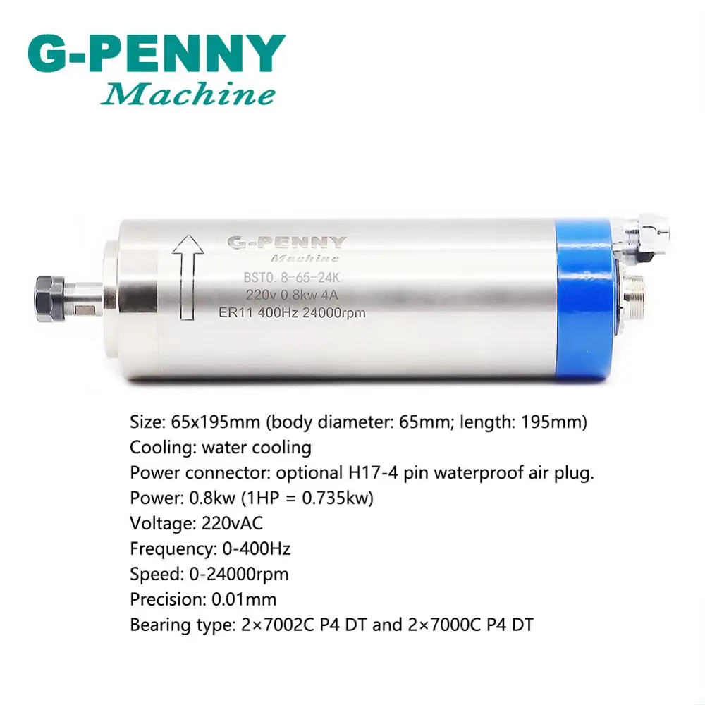 G-PENNY 800 Вт ER11 ЧПУ Водяное охлаждение шпинделя МОТОР деревянный Рабочий шпиндель+ 1,5 кВт инвертор/VFD Частотный драйвер контроль скорости