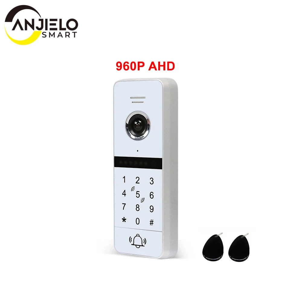 

AnjieloSma Wired Full Touch Screen Doorbell Outdoor Unit 960p,Support Password Unlock Work with IP Wifi Monitor