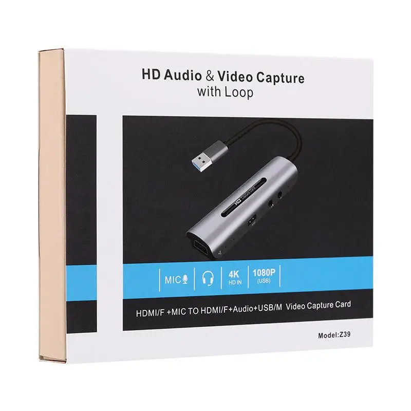 

4K Video/Audio Capture Card HDMI-compatible Video Grabber Record Box DVD Camcorder Camera Recording Live Streaming for PC Laptop