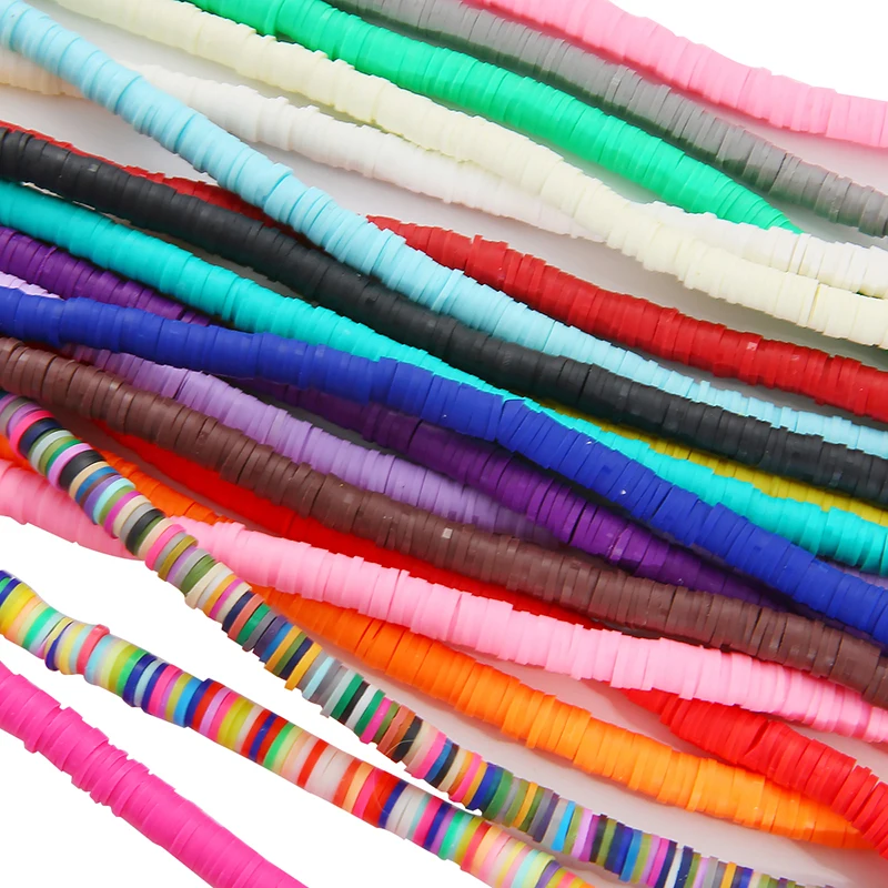 Бусины из полимерной глины круглые плоские 4/6 мм 40 см 350 шт. свободные для