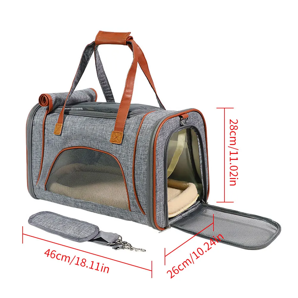 

Cat Dog Bag Breathable Pet Carrier Large Capacity Kitten Carrying Bag Puppies Outdoor Shoulder Portable Foldable Travel Carrier